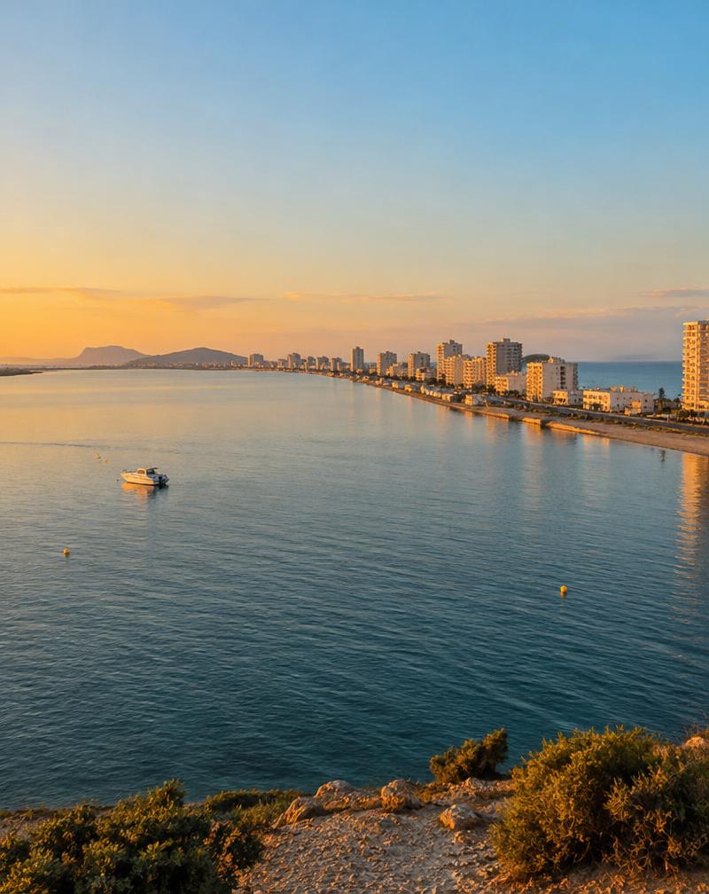 Costa Cálida: the Mar Menor and La Manga at sunset